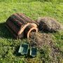 Wooden Hedgehog House With Feeding Bowls And Straw, thumbnail 5 of 7