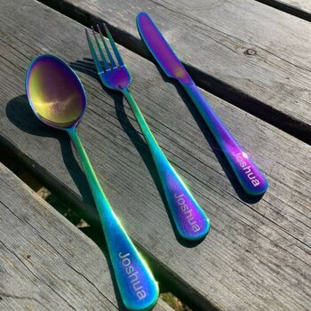 Stainless Steel Personalised Cutlery Three Piece Set, 2 of 11