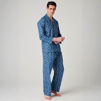 Men's 'Marrakesh Paisley' Crisp Cotton Pyjama Set, 2 of 4