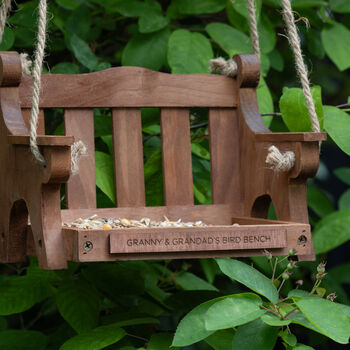 Personalised Wooden Garden Swing Bird Feeder, 4 of 9