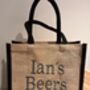 Beer Bottle Bag With Personalised Embroidered Name, thumbnail 3 of 5