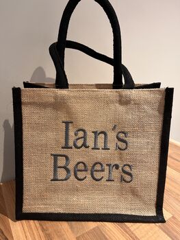 Beer Bottle Bag With Personalised Embroidered Name, 3 of 5