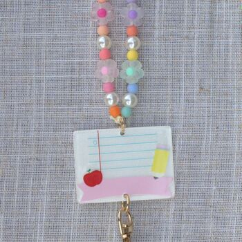 Thank You Teacher Lanyard With Colourful Card Holder – End Of Term Gift, 3 of 8