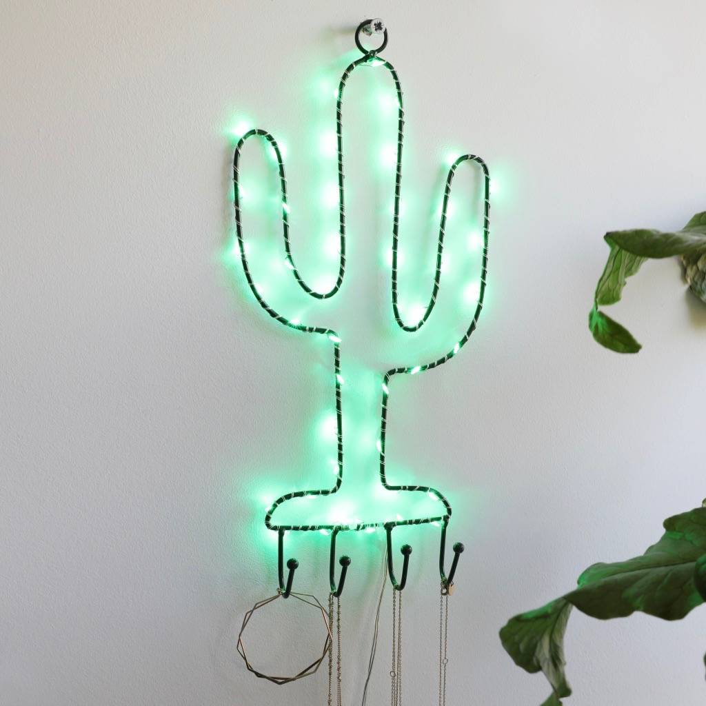 LED Light Up Cactus Jewellery Hanger