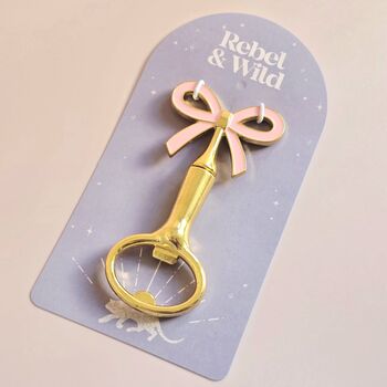 Pink Enamel Bow Bottle Opener, 2 of 3