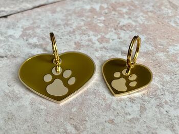 Gold And Brown Heart Enamel Dog Tag, 4 of 6