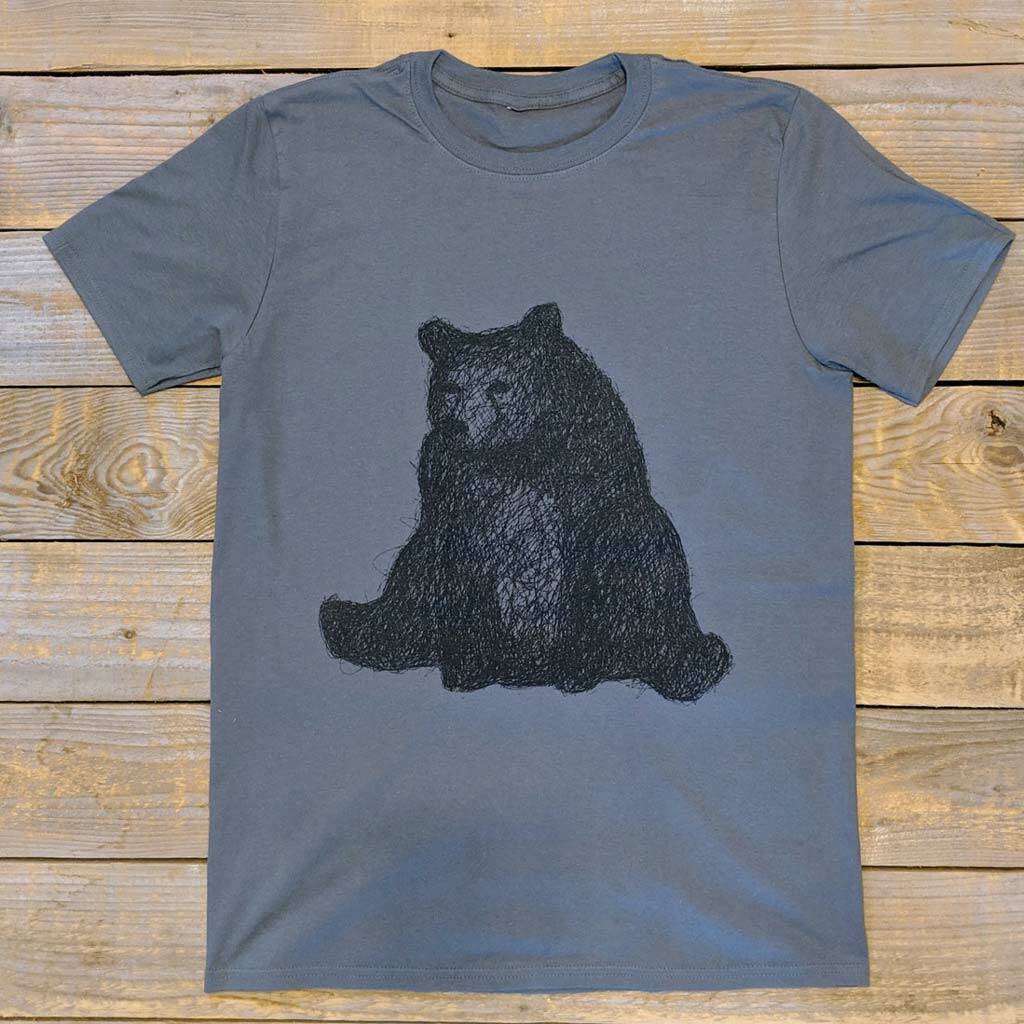 Sitting Bear Men's Organic T Shirt, 1 of 7