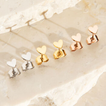 Little Heart Earrings, 18k Gold Or Silver Plated, 3 of 6