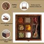 Wooden Handcrafted Square Spice Box Nine Compartments, thumbnail 3 of 4