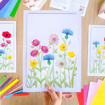 Wildflower Meadow Triptych Picture Craft Kit | Spring Home Decor, 6 of 7