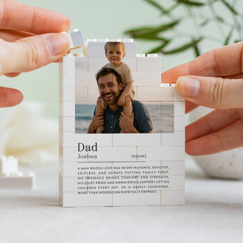 Personalised Christmas Memory Photo Block For Dad, 8 of 10