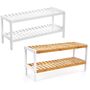 Two Tier Bamboo Shoe Rack Storage Organiser Shelf, thumbnail 7 of 7