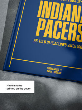 Indiana Pacers Personalised Nba Basketball Gift Newspaper History Book, 2 of 8