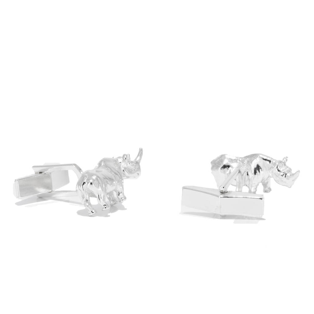Rhinoceros Cufflinks In Silver By Simon Kemp Jewellers ...
