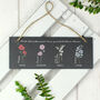 Personalised Flower Of The Month Hanging Slate Plaque, thumbnail 5 of 6