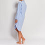 Women's Nightshirt In Blue And White Striped Flannel, thumbnail 3 of 4