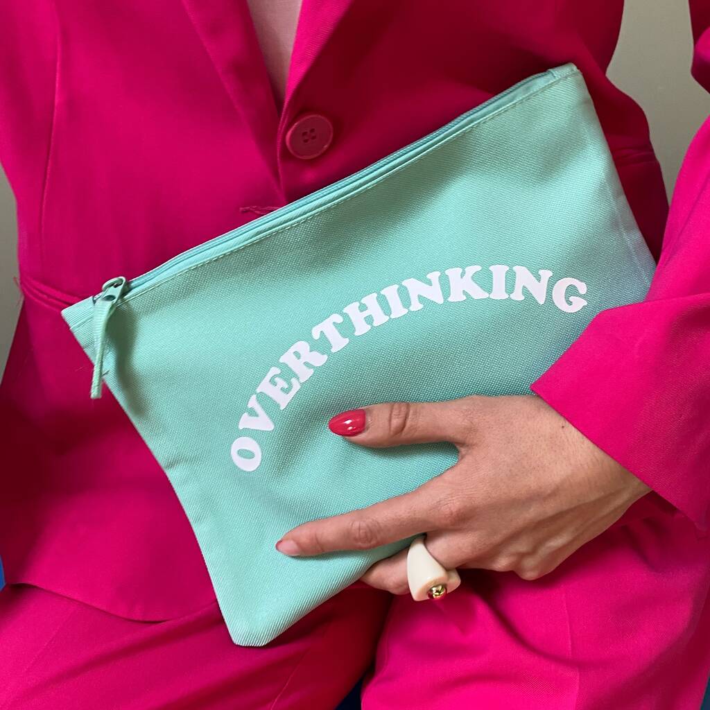 Overthinking Slogan Makeup Bag, 1 of 3