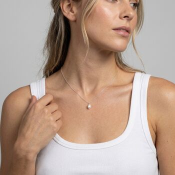 Small Single Pearl Charm Necklace, 6 of 9