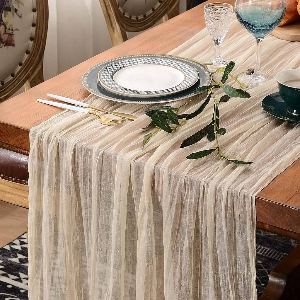 Cheese Cloth Boho Gauze Dining Table Runner, 1 of 9