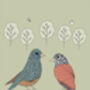 Birds And Flowers Green Card, thumbnail 2 of 2