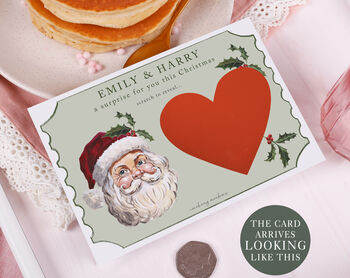 Personalised Father Christmas Santa Gift Reveal Scratch Voucher, 3 of 3