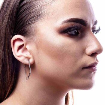 Sterling Silver Topaz November Birthstone Minimalist Hoop Earrings, 3 of 5