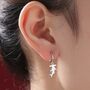 Tiny Hammerhead Shark Huggie Hoop Earrings, thumbnail 6 of 9