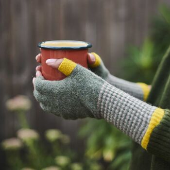Ladies Lambswool Fingerless Gloves, 3 of 8