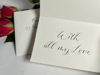 'Happy Valentines Day' Personalised Valentine's Card Handwritten Calligraphy, 5 of 6
