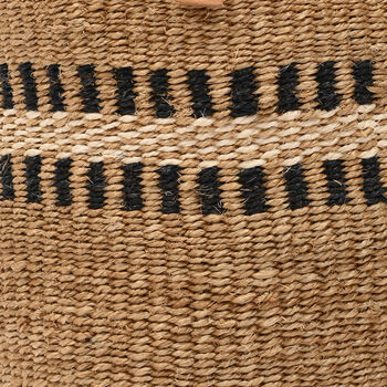 Tukio: Charcoal Stripe Woven Storage Basket, 8 of 9