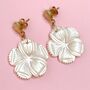 Marta Textured Flower Drop Earrings With Stud Fittings, thumbnail 2 of 3