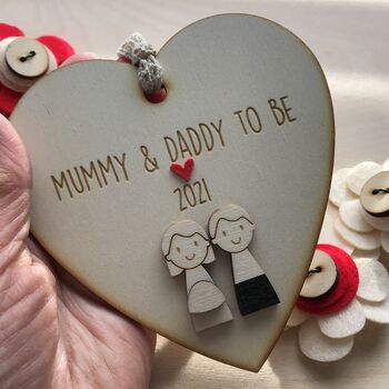 Personalised Mummy And Daddy To Be Heart, 2 of 3