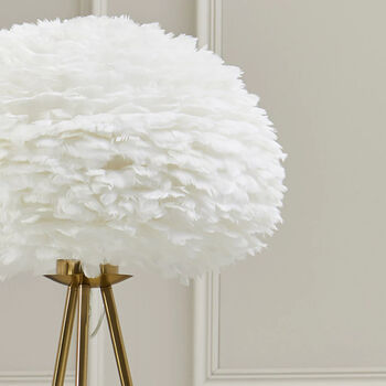 Tripod Floor Lamp With Feather Shade, 2 of 3
