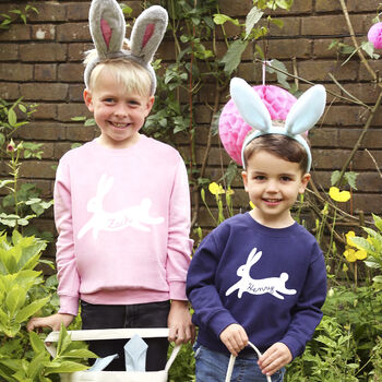 Children's Personalised Bunny Rabbit Sweatshirt Jumper, 2 of 8