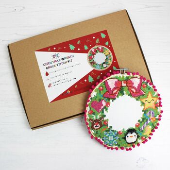 Christmas Wreath Cross Stitch Kit, 8 of 11