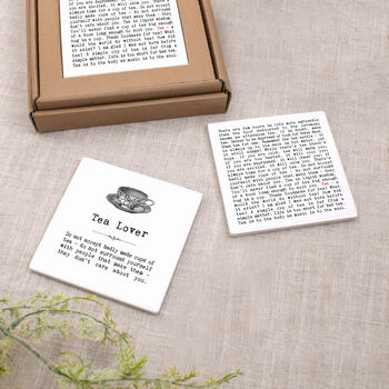 Set Of Two Ceramic Tea Coasters In Gift Box, 2 of 12