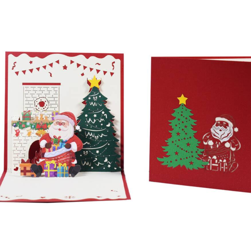Santa With Christmas Tree Pop Up Christmas Cards For Family, 1 of 5