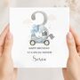 Race Car 2nd Birthday Card, Blue Birthday Card For Son, Nephew,Grandson Any Relationship, thumbnail 3 of 6