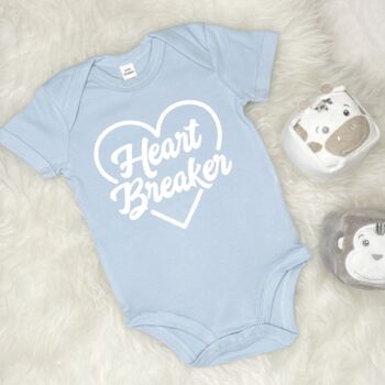 Heart Breaker Valentines Babygrow, 8 of 10