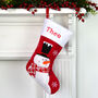 Personalised Stocking With Snowman In Tartan Scarf, thumbnail 1 of 5
