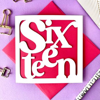 Papercut 16th Birthday Card, 2 of 4