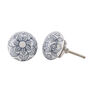 Set Of Two Ceramic Grey And Blue Flowered Drawer Pulls, thumbnail 2 of 2