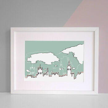 London Print Skyline Landmark Westminster And Big Ben, 3 of 7