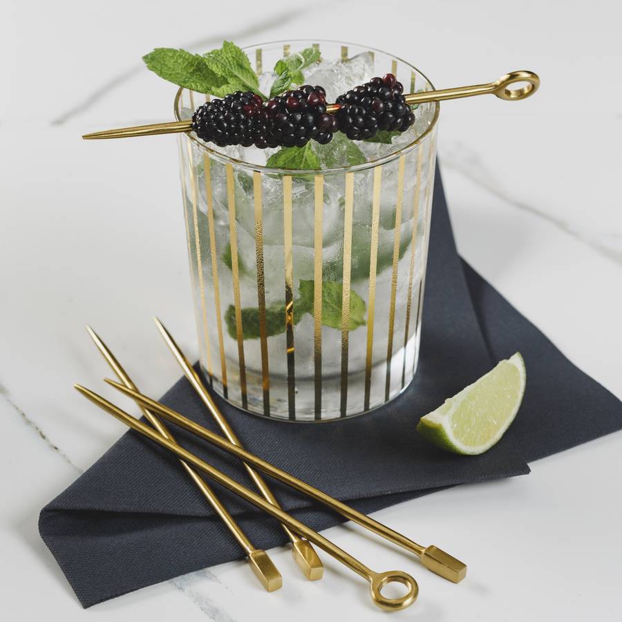 gold drinks stirrers by marquis & dawe