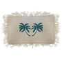 Linen Cushion 30x50cm Palm Tree With Fringe, thumbnail 4 of 5