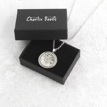 Personalised 1954 70th Birthday Sixpence Necklace, 7 of 8