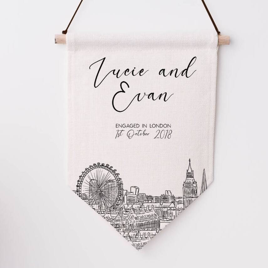 Personalised London Linen Flag, 1 of 4