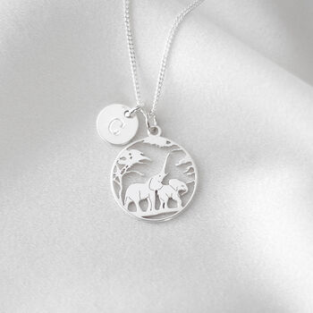 Anniversary Gift For Wife, Elephant Family Necklace In Sterling Silver, 2 of 9