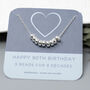 90th Birthday Bead Necklace, Kate, Sterling Silver, thumbnail 3 of 5