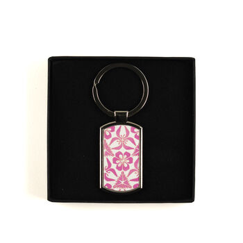 Pink Nettles Millefiori Handprinted Keyring, 7 of 12